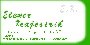 elemer krajcsirik business card